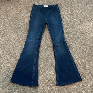Free People High Rise Dark Blue Flare Jeans